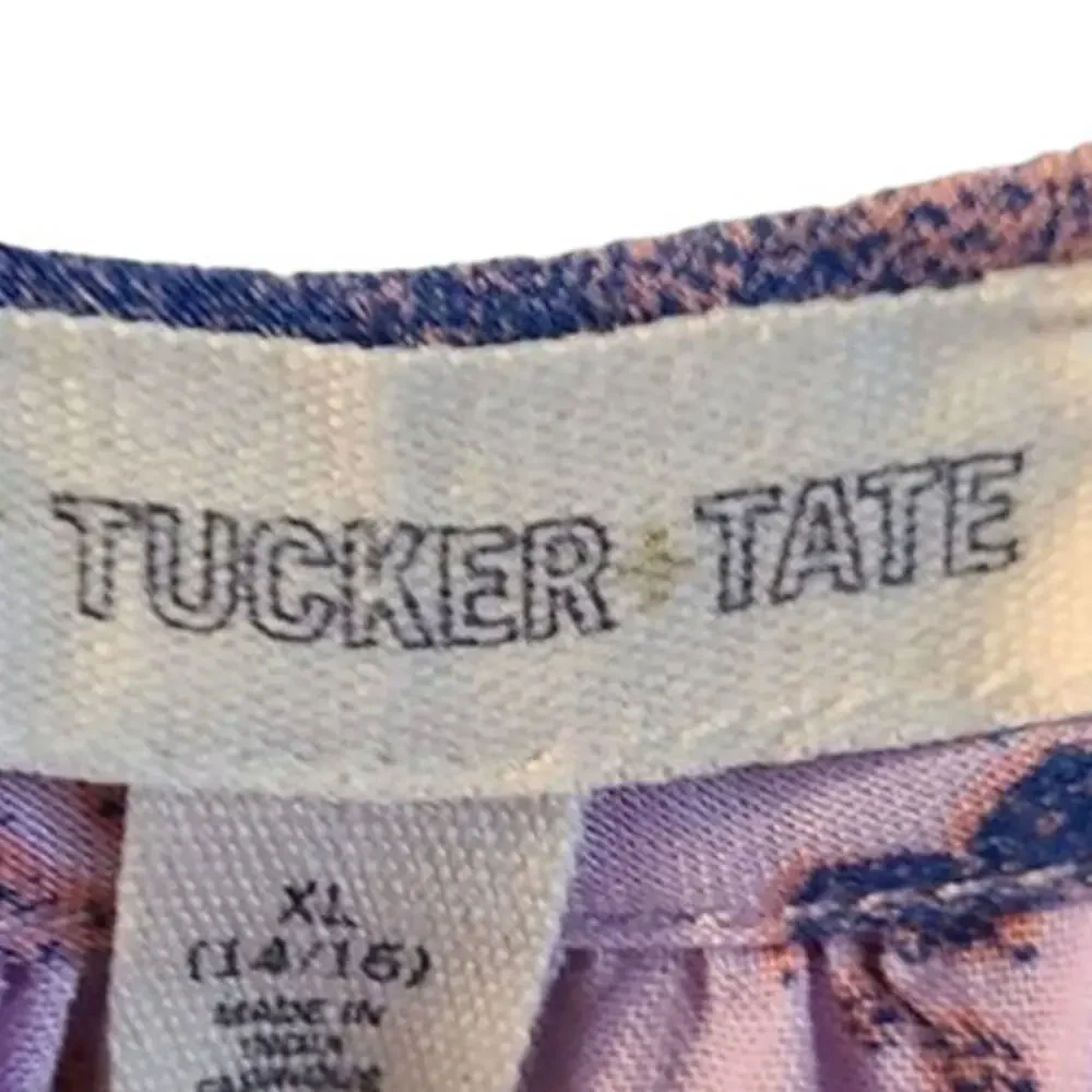 Excellent Tucker + Tate Girls Pink Purple Tropical Floral Tank Top Size XL 14/16